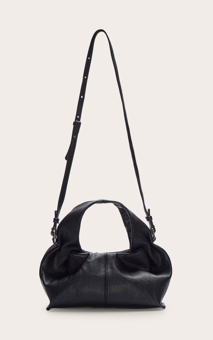 Black Slouchy Mini Pu Handbag | PrettyLittleThing US