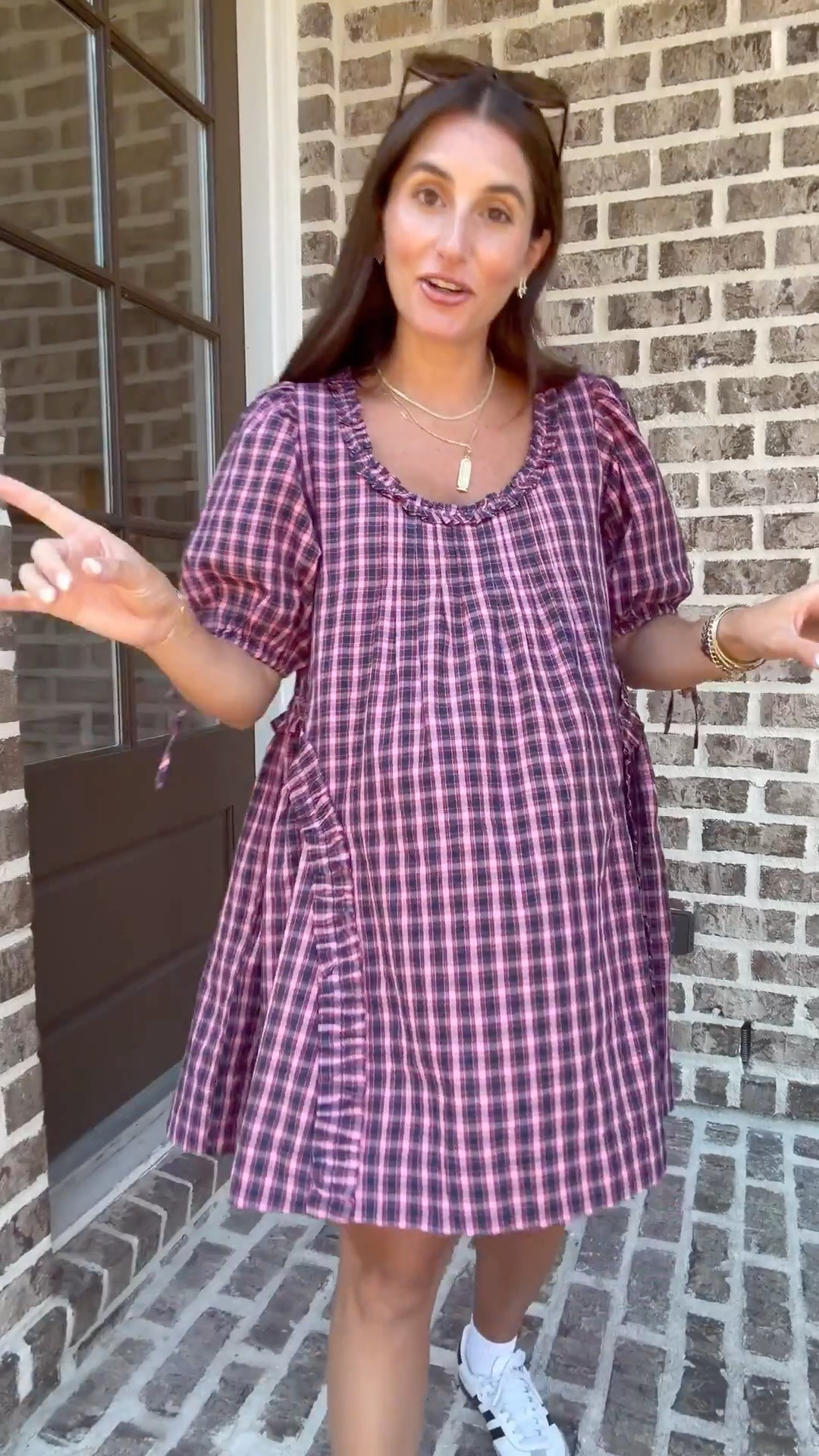 Cute fall dress perfect for bump and postpartum!