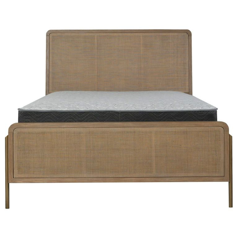 Arini Upholstered Queen Panel Bed Sand Wash and Natural Cane | Walmart (US)