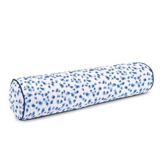 8”x 36” Blue Leopard Bolster Pillow-Designer Pillow for Queen bed-Animal Print Asian Decor-Ch... | Etsy (US)