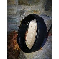 Classic Italian Leather Dog Collar, Wide Black Padded Collar With Soft Cushion & Solid Brass Buckle For Big Medium Dogs | Etsy (US)