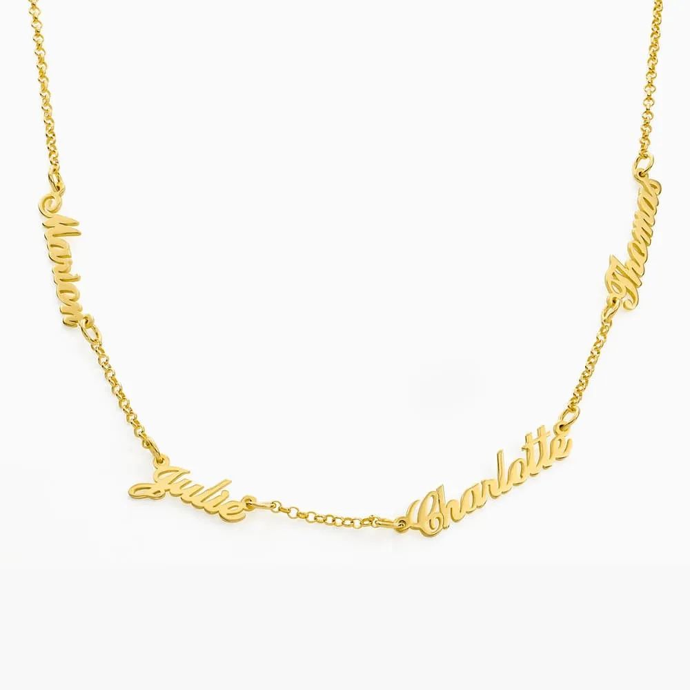 Multiple Name Necklace - Gold Vermeil | Oak & Luna (US)