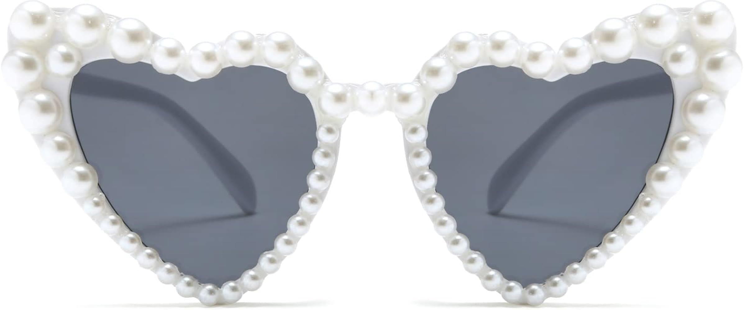 Long Keeper Love Pearl Sunglasses for Women Luxury Vintage Heart Sun Glasses Party Festival Cat E... | Amazon (US)