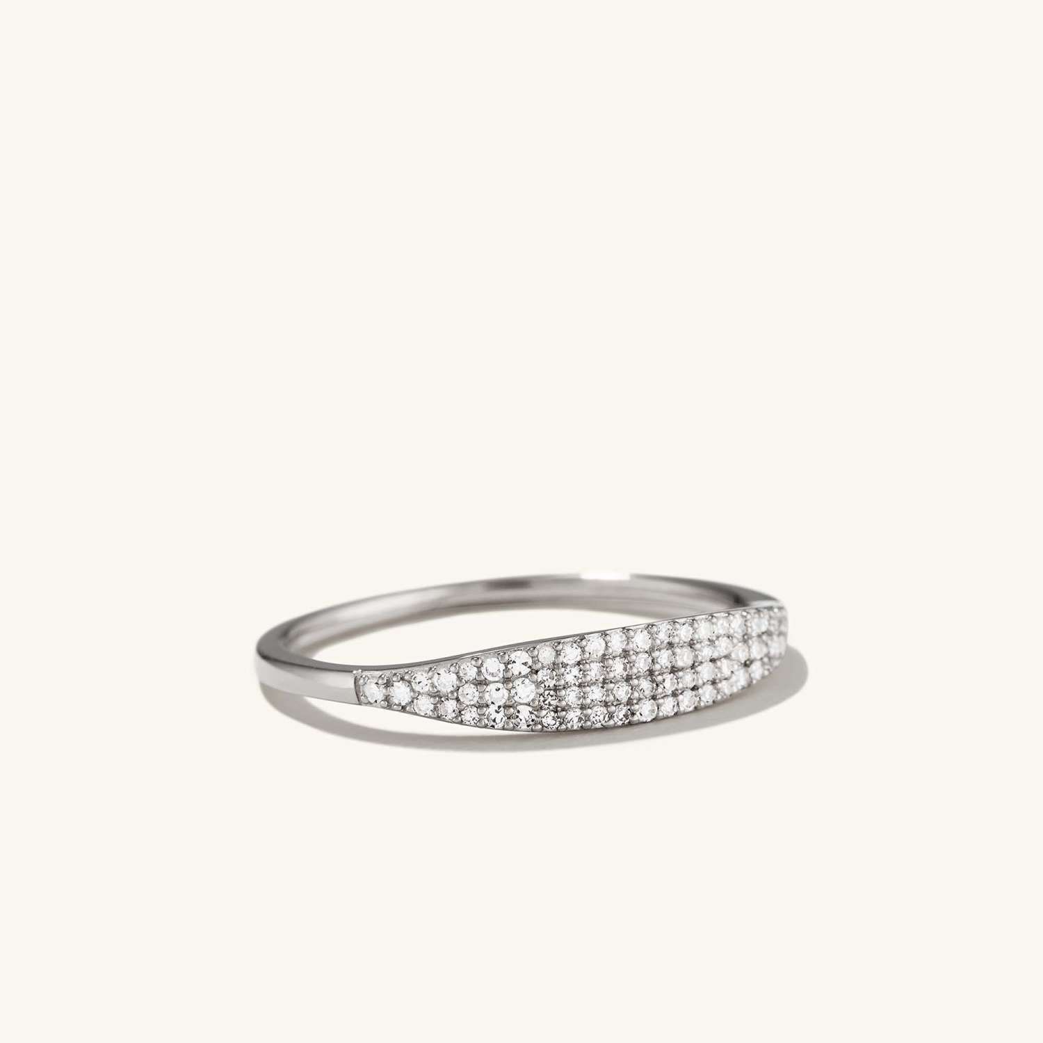 Pavé Diamond Slim Signet | Mejuri (Global)