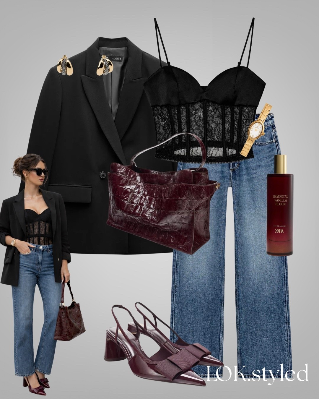 Zara, date night, black blazer, lace top, burgundy, valentines, asos

#LTKuk #LTKstyletip #LTKdatenight