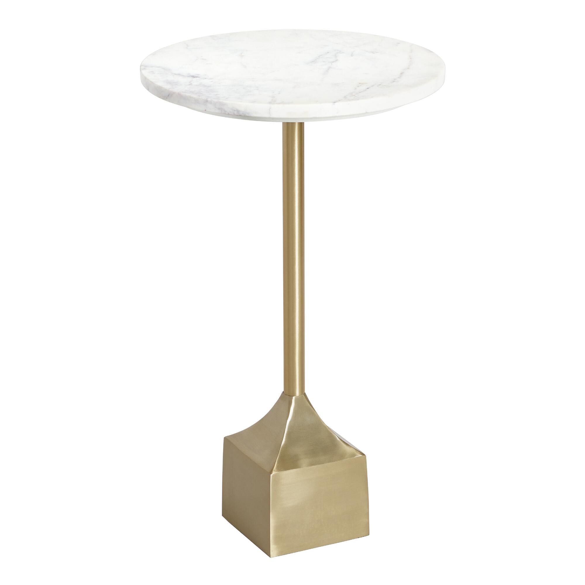 Marble and Gold Metal Norah Accent Table by World Market | World Market