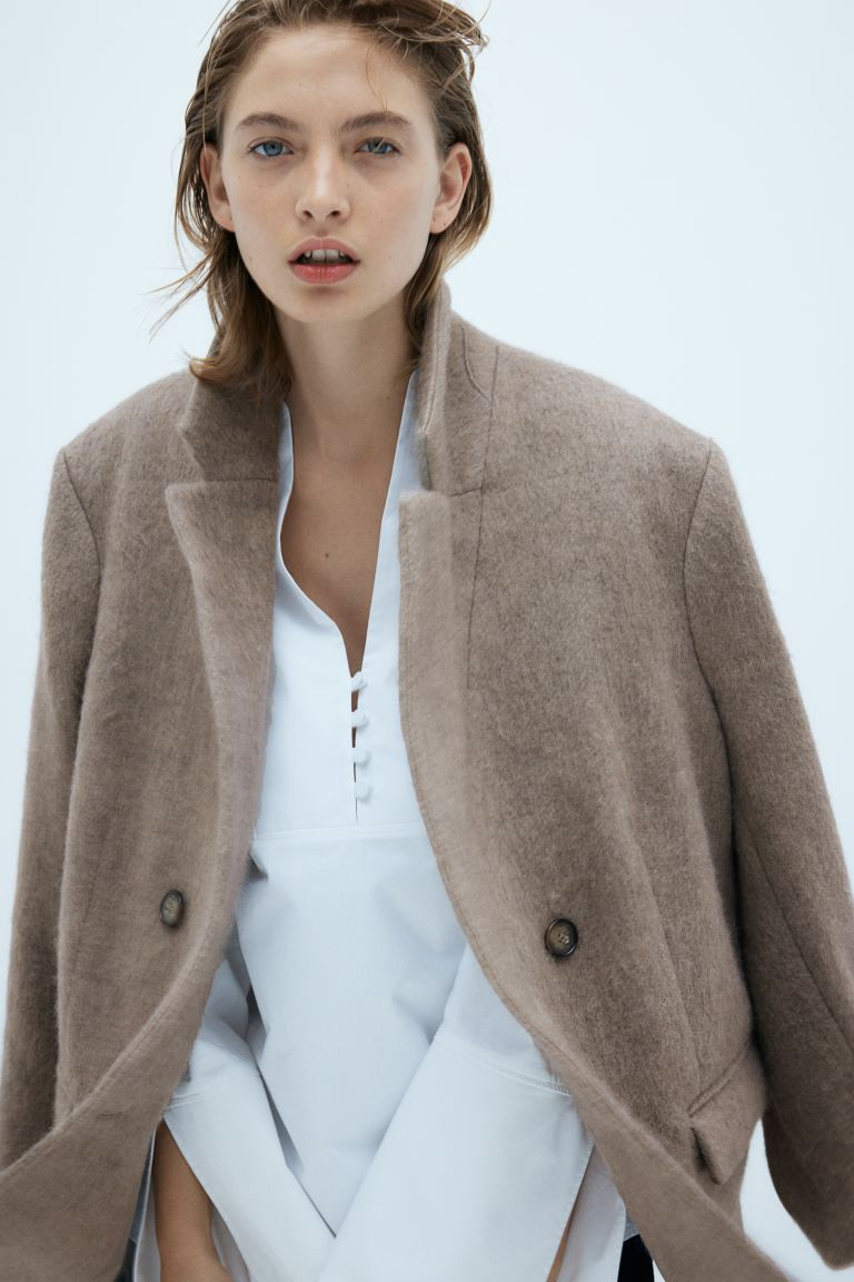 Wool Blend Blazer - Beige - Ladies | H&M AU | H&M (AU)