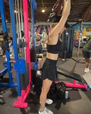 My FAVE work out skort EVER! I have it in five colors already. It looks like the cutest skirt from the front. Shorts in the back. And a running shorts liner underneath it all so NO PULLING DOWN BIKING SHORTS. I absolutely loathe that in most athletic skorts. 

I’m wearing a small. It’s a hint loose in the the waist but I prefer that in all work out clothes vs a tight fit. 

(Pls ignore the baby weights I’m lifting) 

#everypiecefits

Athletic 
Athletic wear
Athleisure 
Running shorts
Tennis skirt
Pickleball 
Yoga 
Gym
Work out

#LTKfitnessgoals #LTKootd #LTKActive