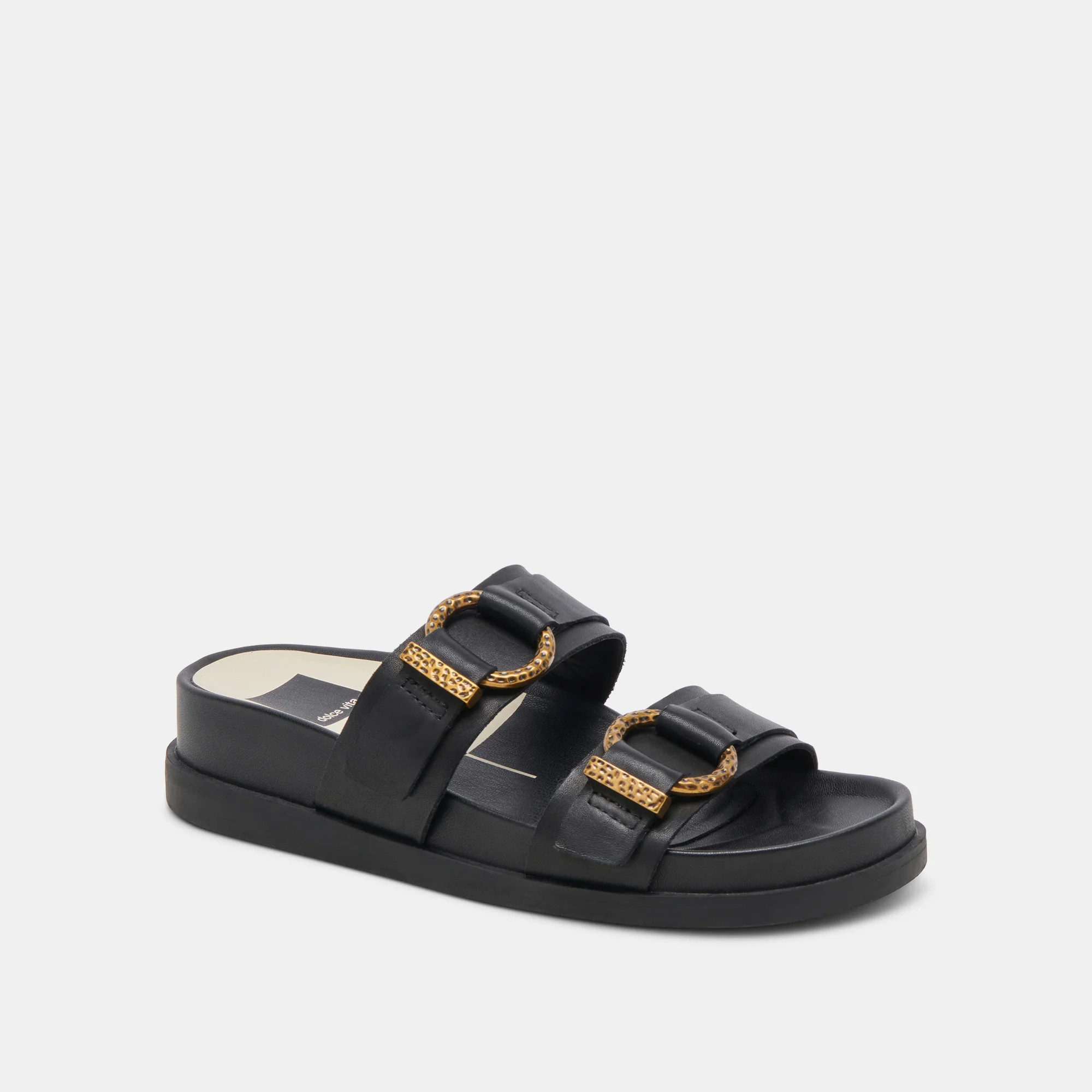 SOYA SANDALS ONYX LEATHER | DolceVita.com