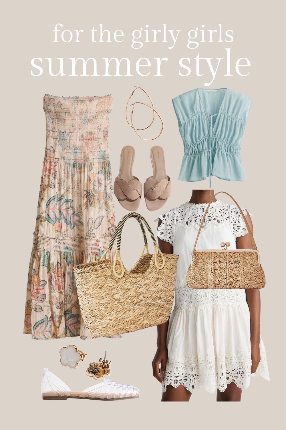 Spring and Summer style for the girly girls. Dresses, sandals, bags, beach totes, earrings.

#LTKTravel #LTKgrwm #LTKMidsize