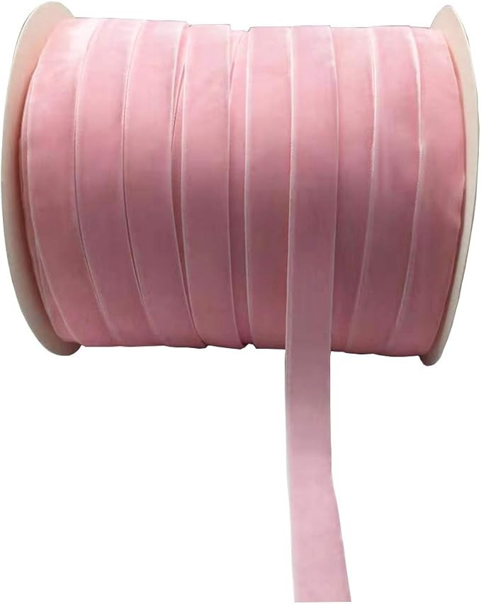 10 Yards Velvet Ribbon Spool (Pink, 5/8") | Amazon (US)