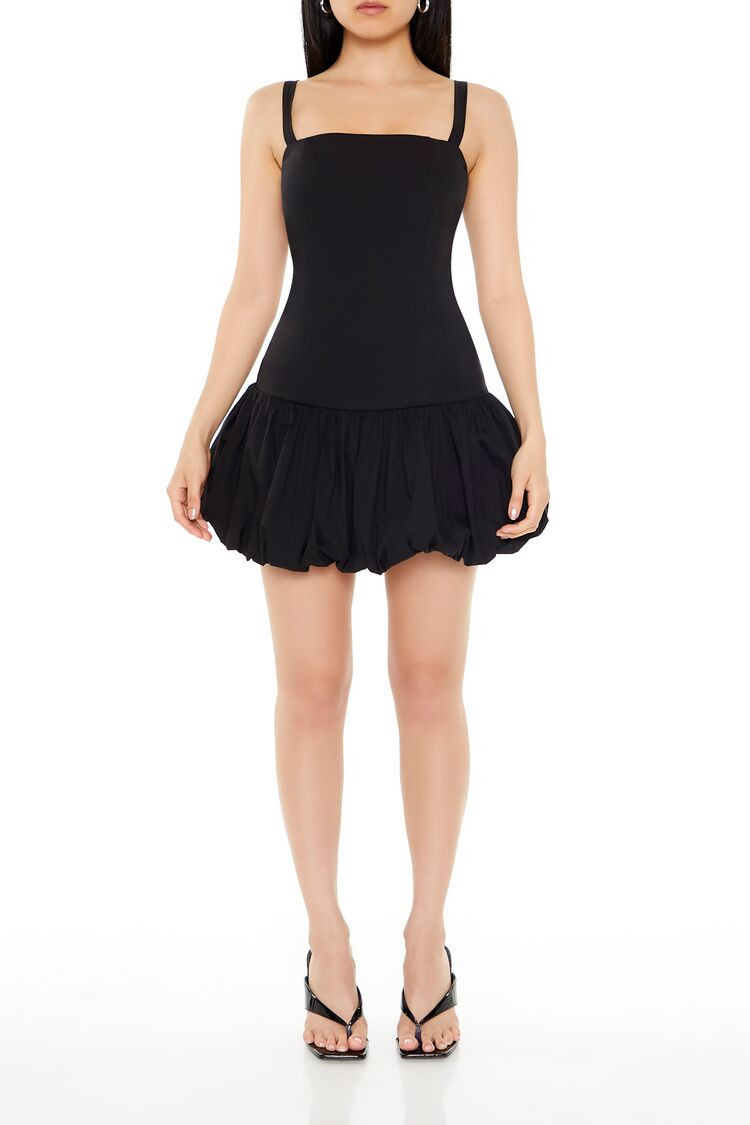 Poplin Bubble-Hem Mini Dress | Forever 21