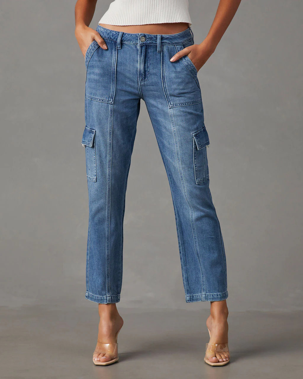 Felix Mid Rise Straight Cargo Jeans | VICI
