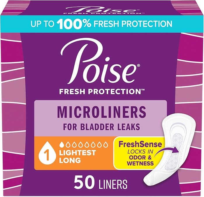 Poise Daily Microliners, Incontinence Panty Liners for Bladder Leaks, 1 Drop Lightest Absorbency,... | Amazon (US)