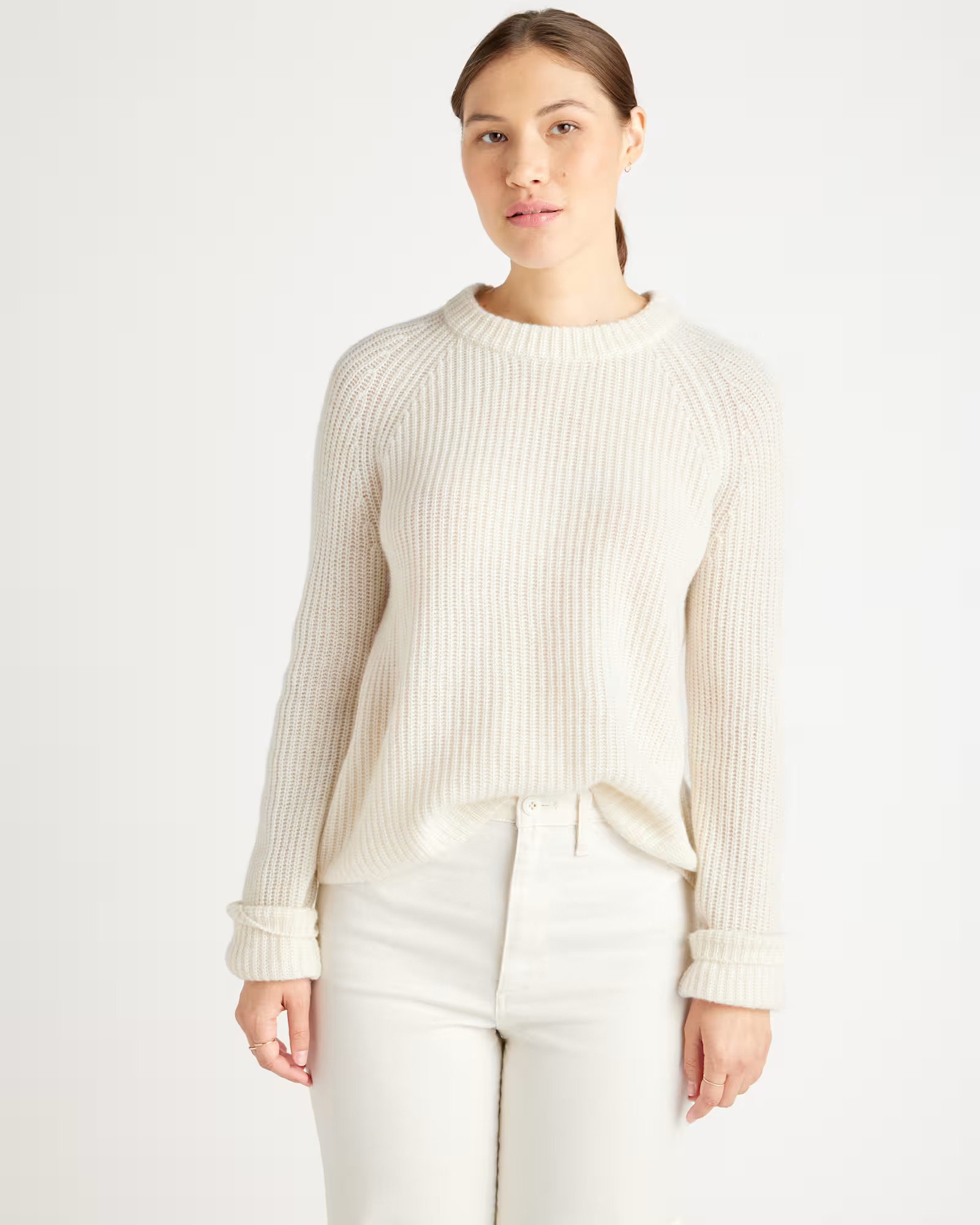 Mongolian Cashmere Fisherman Crewneck Sweater | Quince