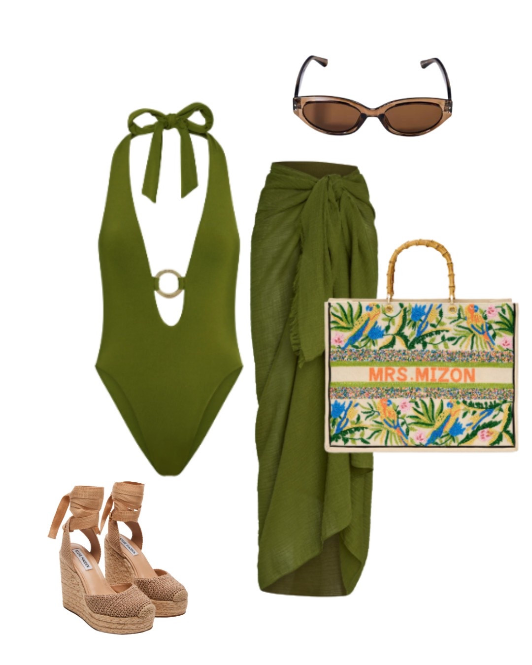 another cute and colorful vacation look! love this bathing suit + sarong set. so cute for a boat day, pool party! #swimwear #travel #vacationlooks 

#LTKSwim #LTKTravel #LTKShoeCrush
