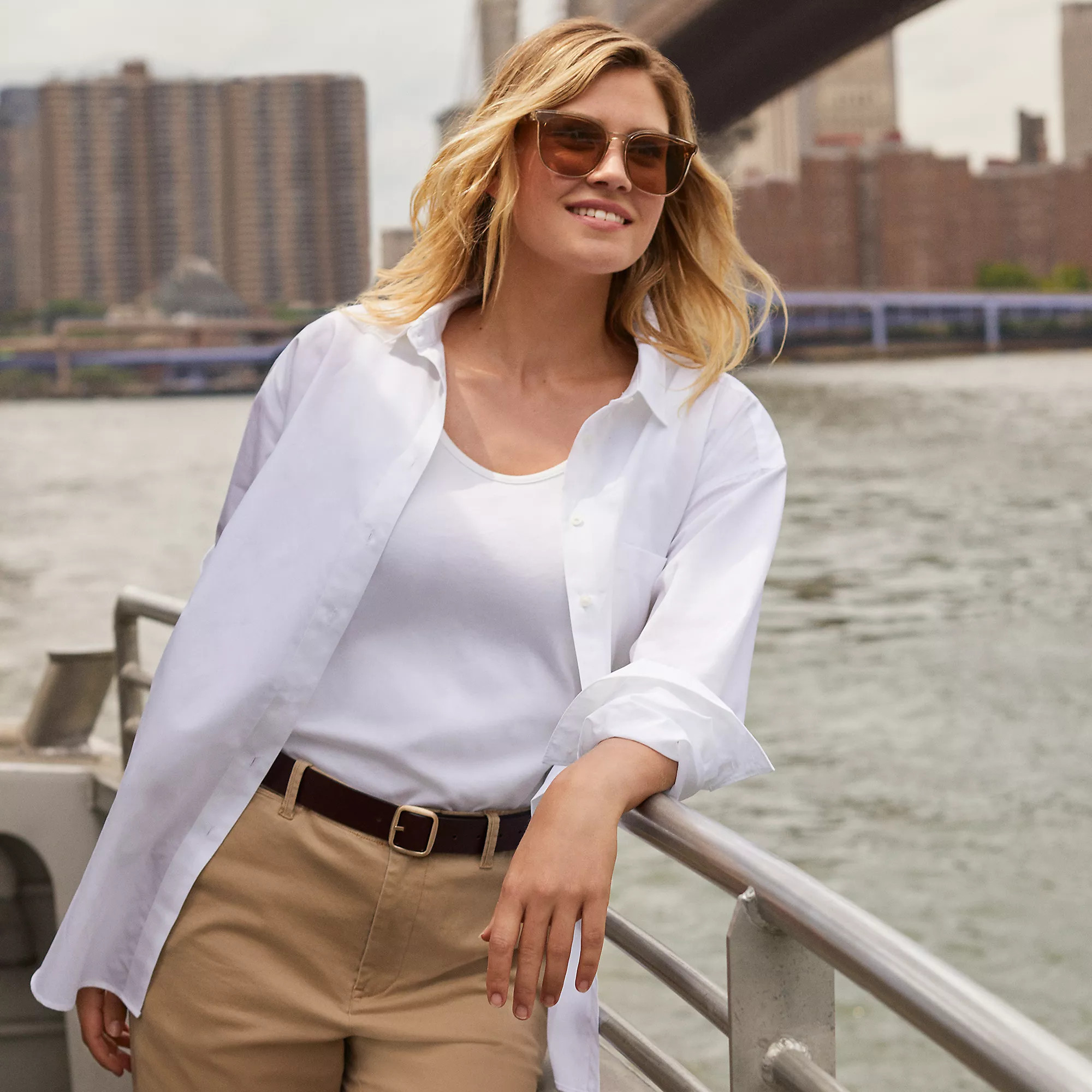 Women's No Iron Poplin Extra Long Tunic | Lands' End (US)