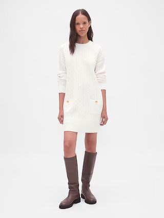 CashSoft Cable-Knit Mini Sweater Dress | Gap (US)
