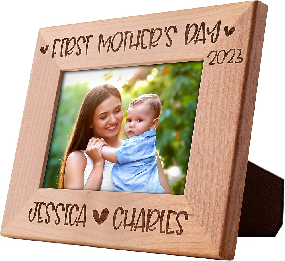 Gifts for Mom, Personalized First Mother's Day Picture Frame with Names, Date | 4 Designs, 4x6-5x... | Amazon (US)