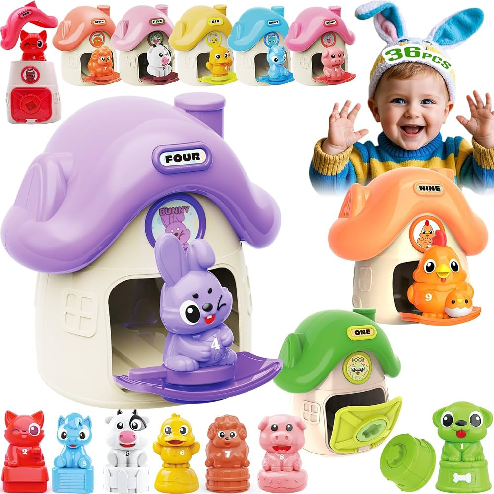36PCS Farm Animals Barn Toys for Toddlers 1 2 3, Montessori Learning Educational Stacking Sorting... | Amazon (US)