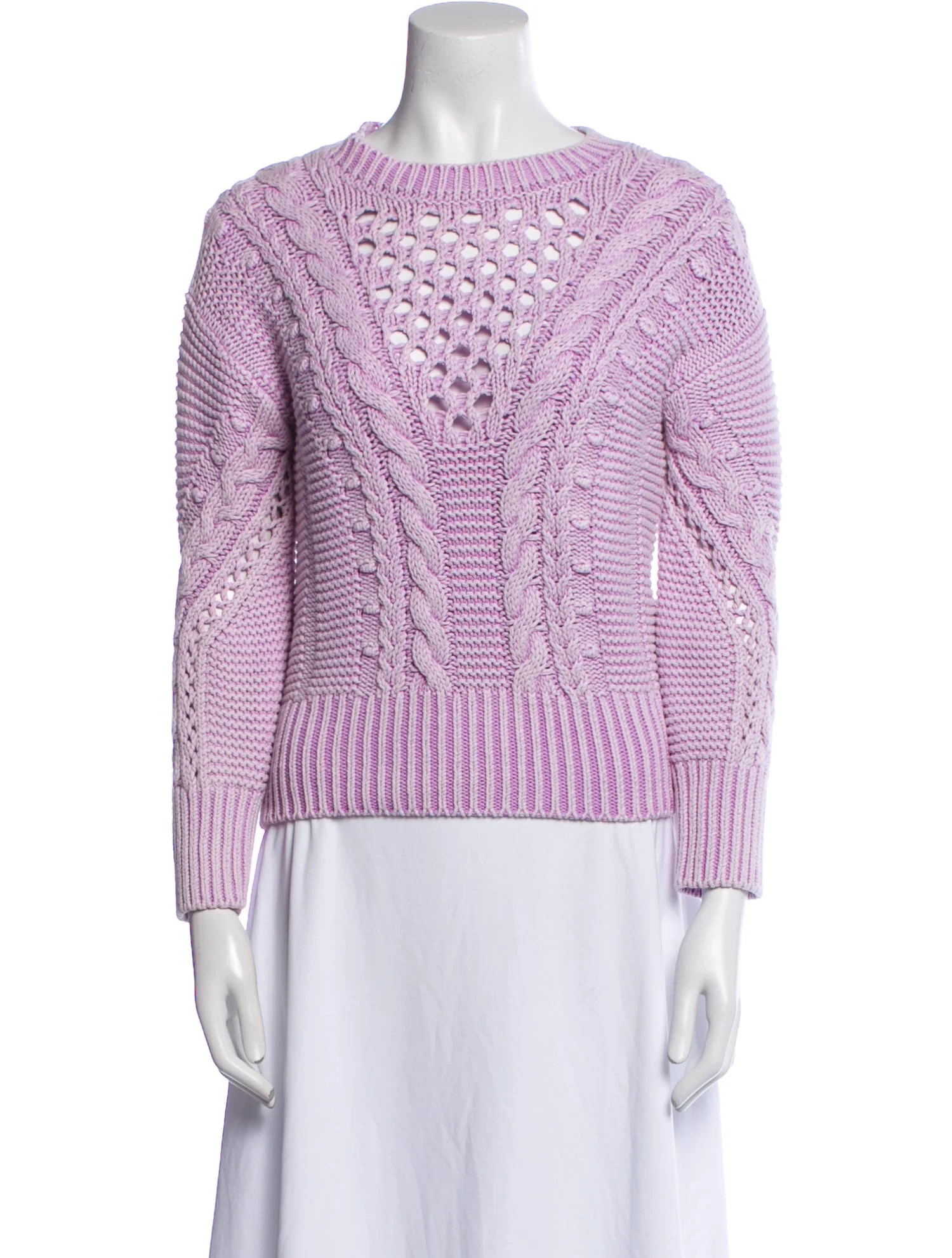Cable Knit Bateau Neckline Sweater | The RealReal
