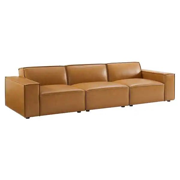 Restore Vegan Leather 3-Piece Sofa - Overstock - 32403106 | Bed Bath & Beyond