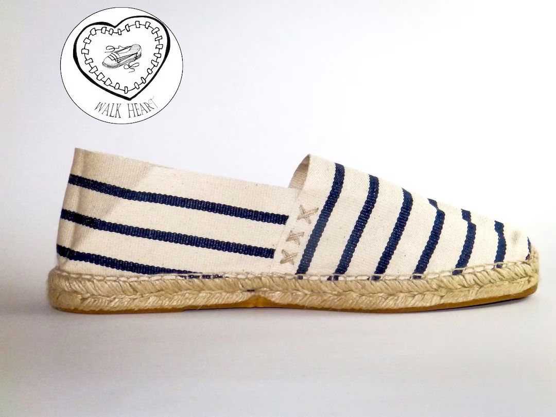 Espadrilles Sailor Stripes Organic Cotton Alpargatas Made in - Etsy | Etsy (US)