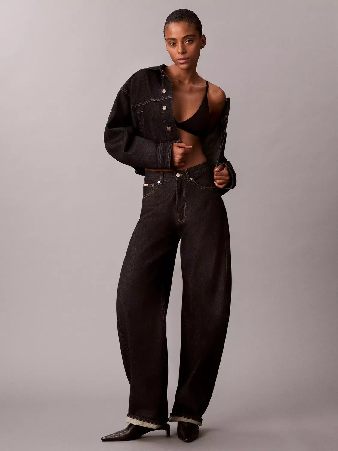 Calvin Klein Extreme High Rise Barrel Leg Jeans, Resin Rinse | John Lewis (UK)