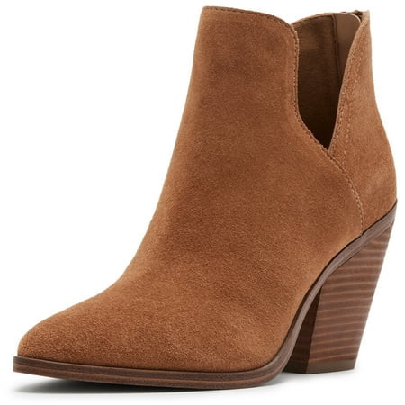 Blondo Neda Tan Suede Waterproof Almond Toe Back Zipper Heeled Ankle Boots (Tan Suede 11) | Walmart (US)