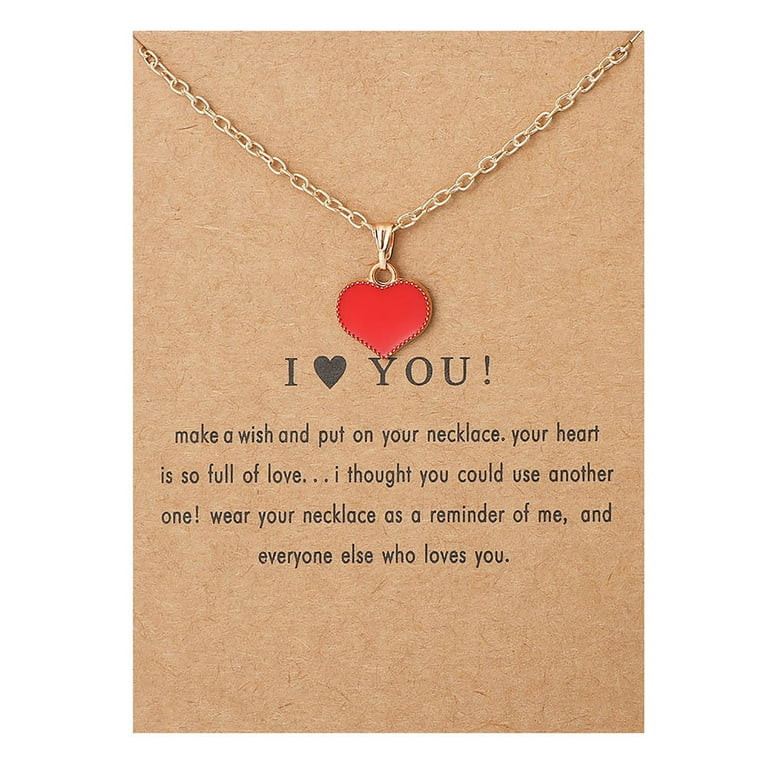 Mortilo Valentines Day Gifts Acrylic Heart-shaped Pendant Necklace Clavicle Chain Jewelry Simple-... | Walmart (US)