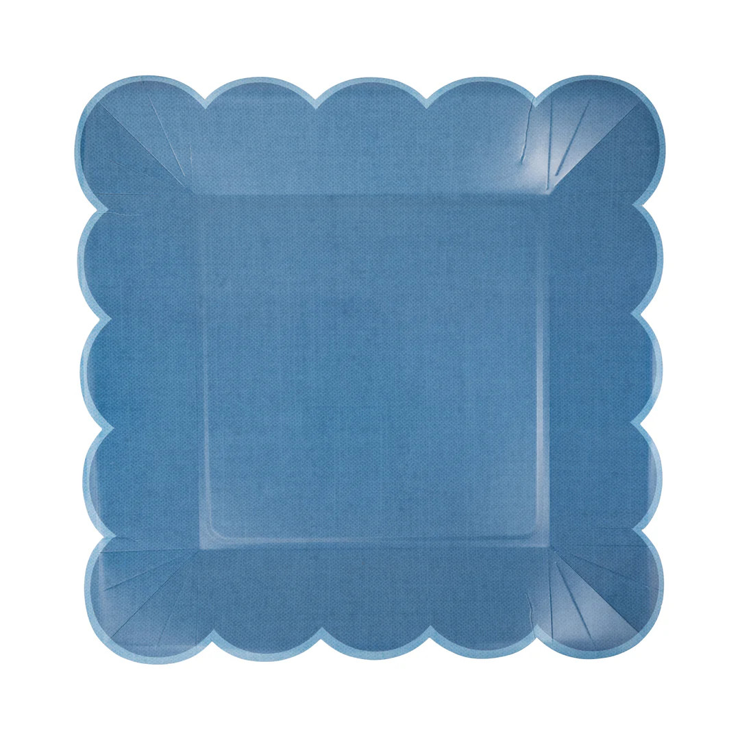 Hamptons Blue Large Scallop 11" Paper Plate | My Mind's Eye