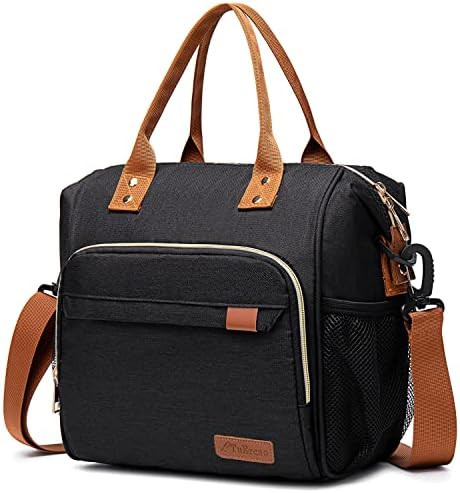 Insulated Lunch Bag - Large Portable Cooler Lunch Box for Office Work School Picnic Beach Workout... | Amazon (US)