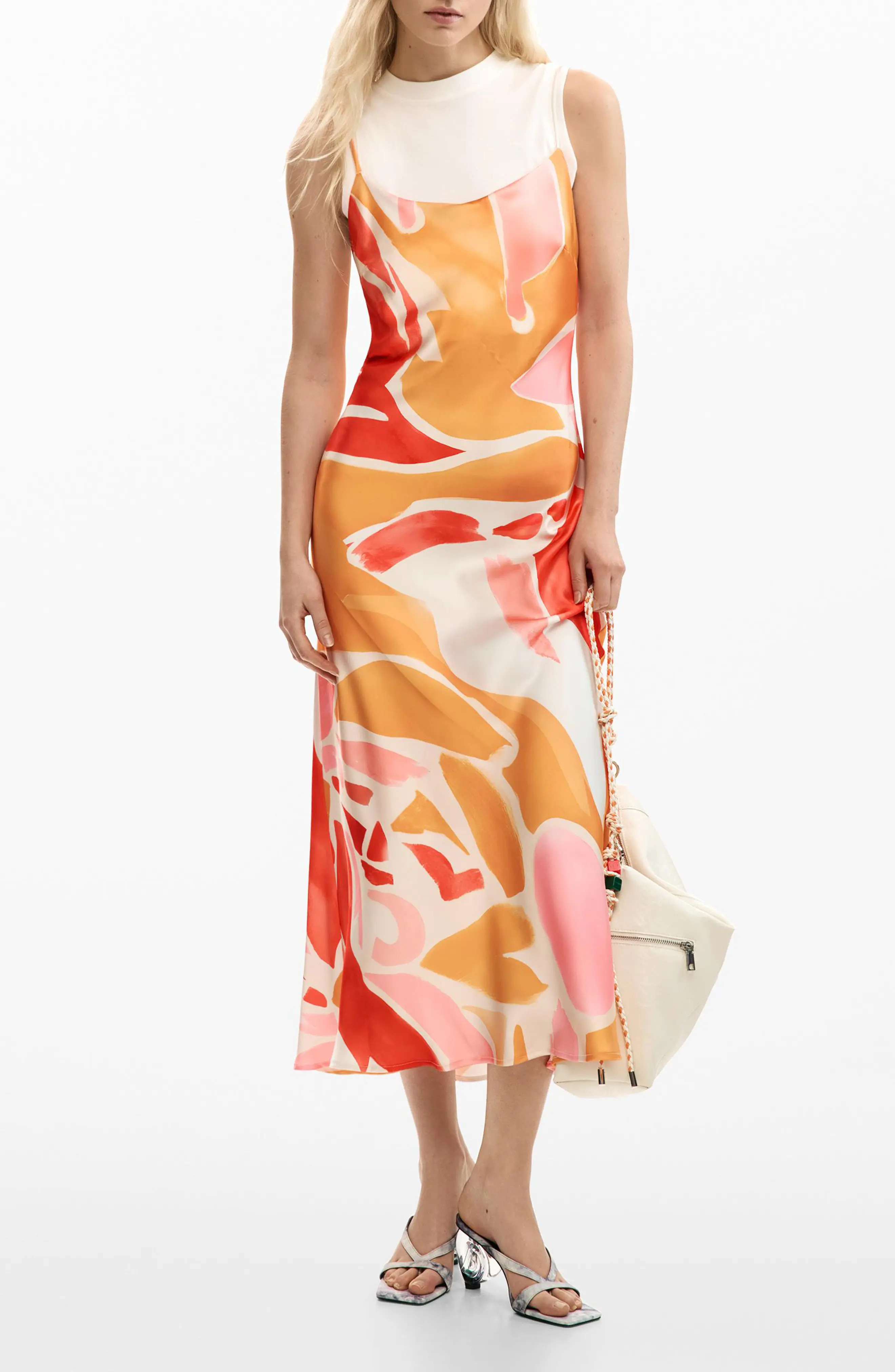 Desigual Two-Piece Satin Midi Dress (Women) | Nordstrom | Nordstrom
