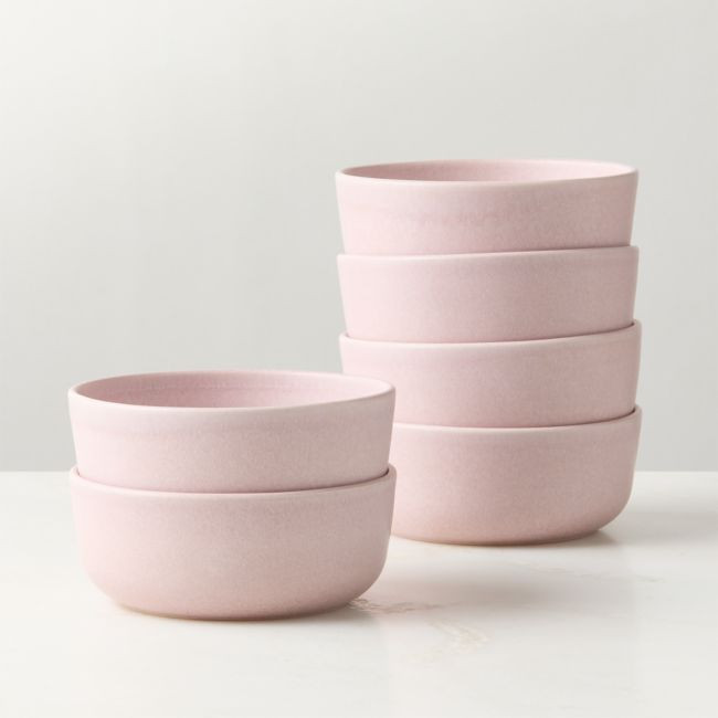 Drift Lilac Soup Bowls with Reactive Glaze Set of 6 | CB2