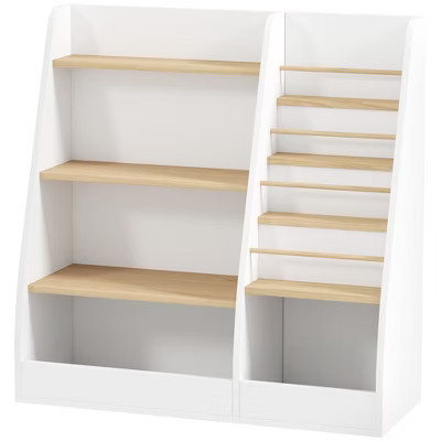 4-Tier Kids Bookshelf & Toy Storage Organizer with Book Rack, White | Target