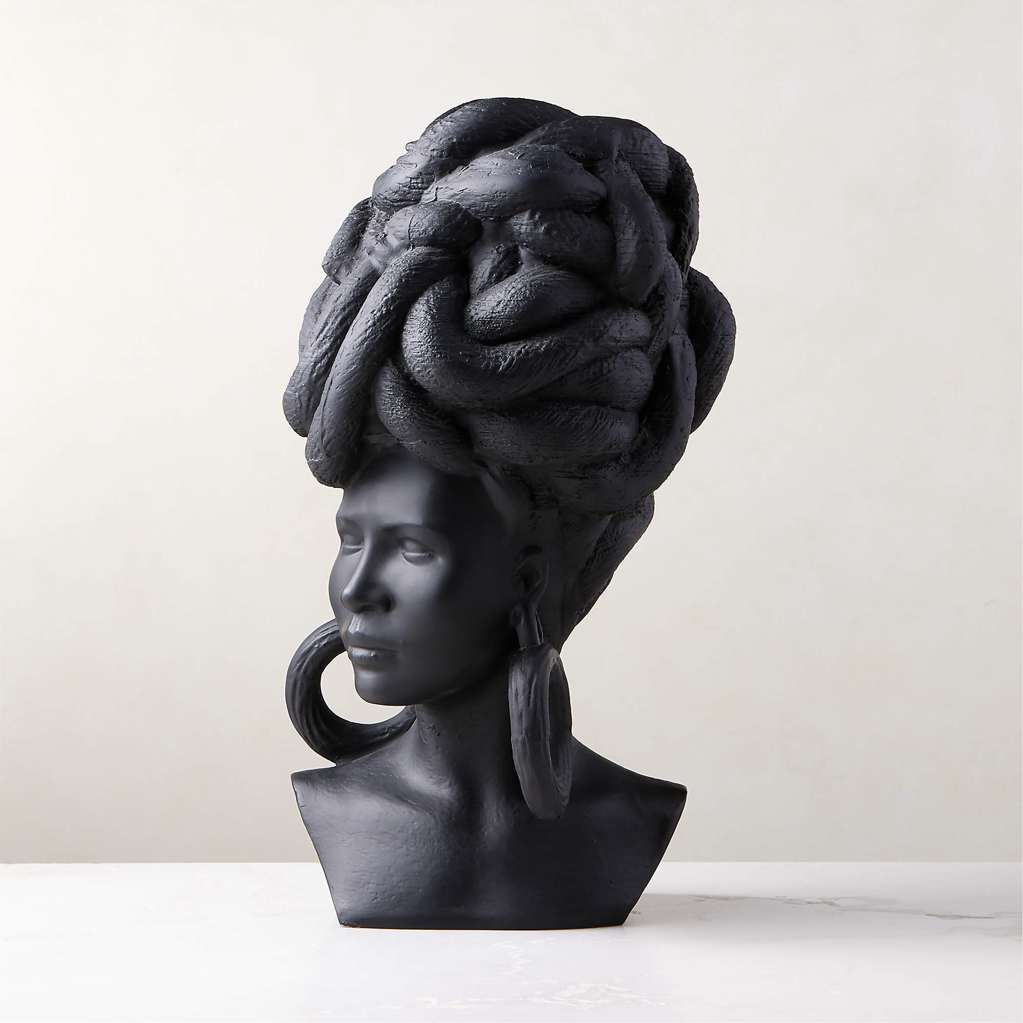 Weaver Bird Black Fiber Clay Bust + Reviews | CB2 | CB2