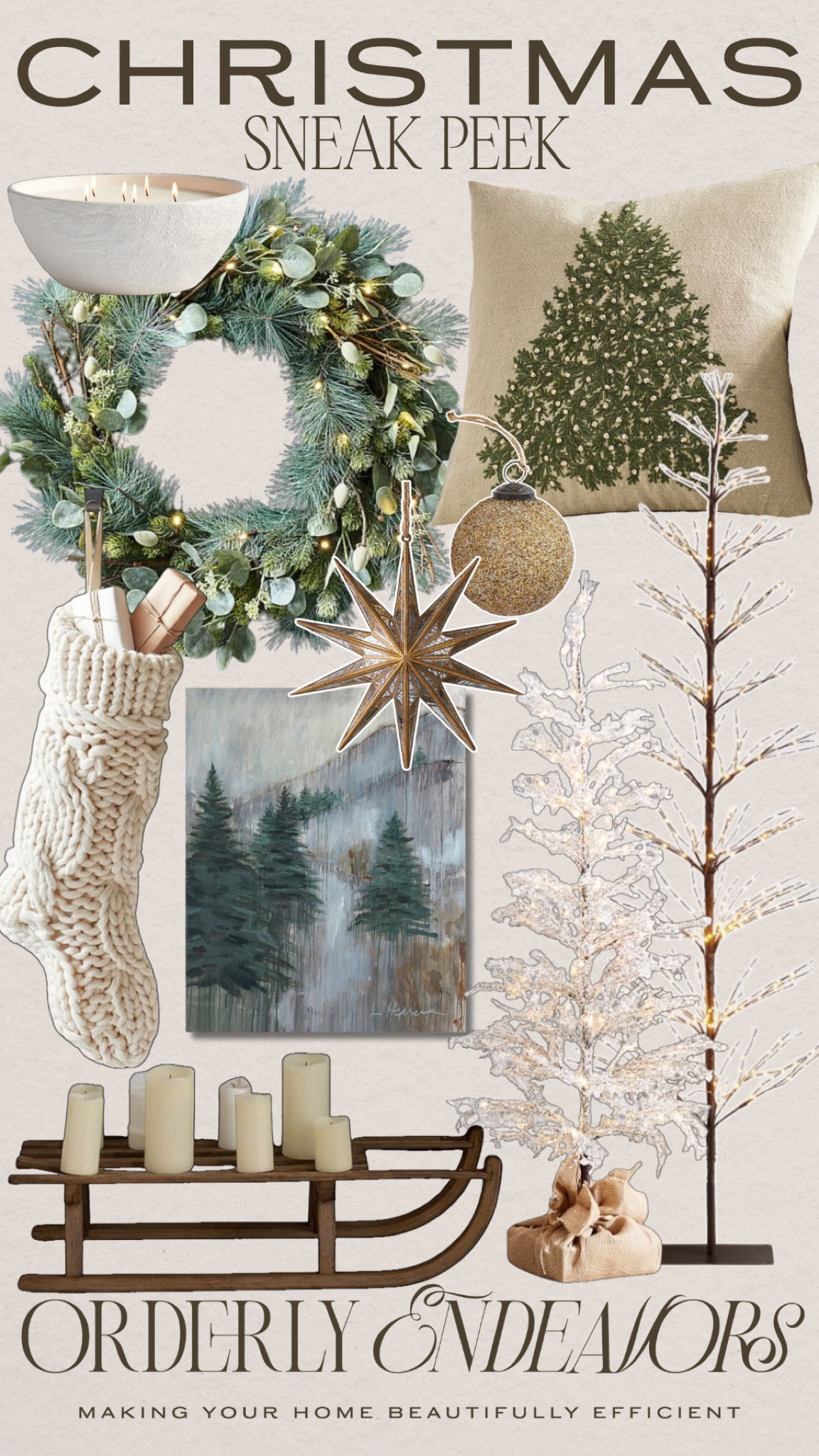 Christmas sneak peek includes wreath, Christmas pillow, ornaments, Christmas stocking, lighted tree, wall art, sled decor.

Home decor, Christmas decor, seasonal decor, indoor Christmas decor 

#LTKStyleTip #LTKHome #LTKSeasonal