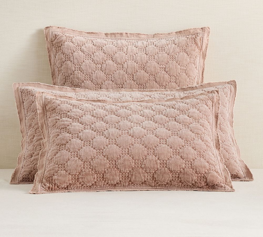 Velvet Lattice Handcrafted Quilted Sham | Pottery Barn (US)