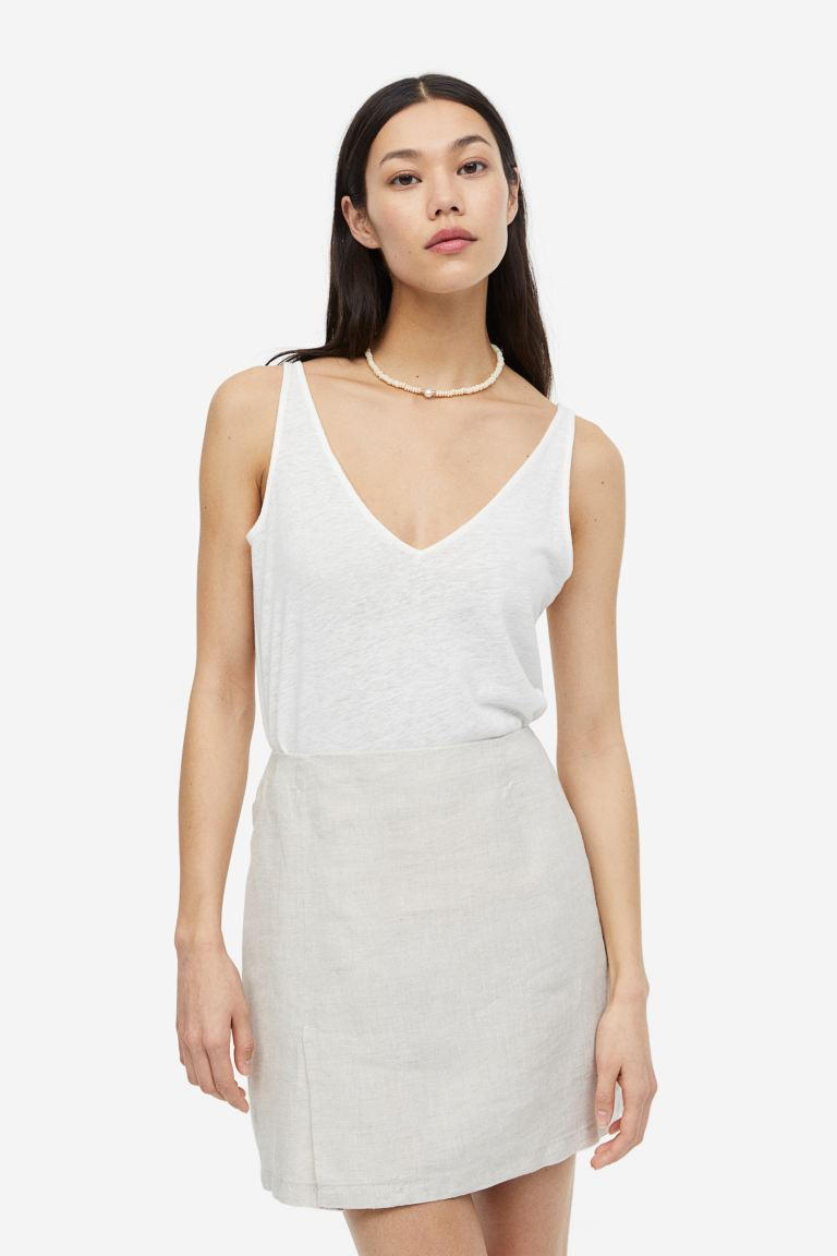 Linen-blend vest top | H&M (UK, MY, IN, SG, PH, TW, HK)