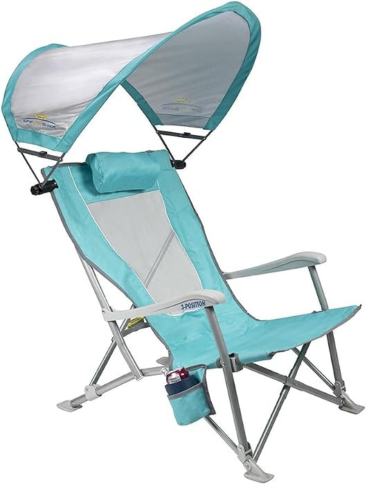 GCI Outdoor Sunshade Recliner Beach Chair | Collapsible Folding Canopy Shade Chair with Durable A... | Amazon (US)