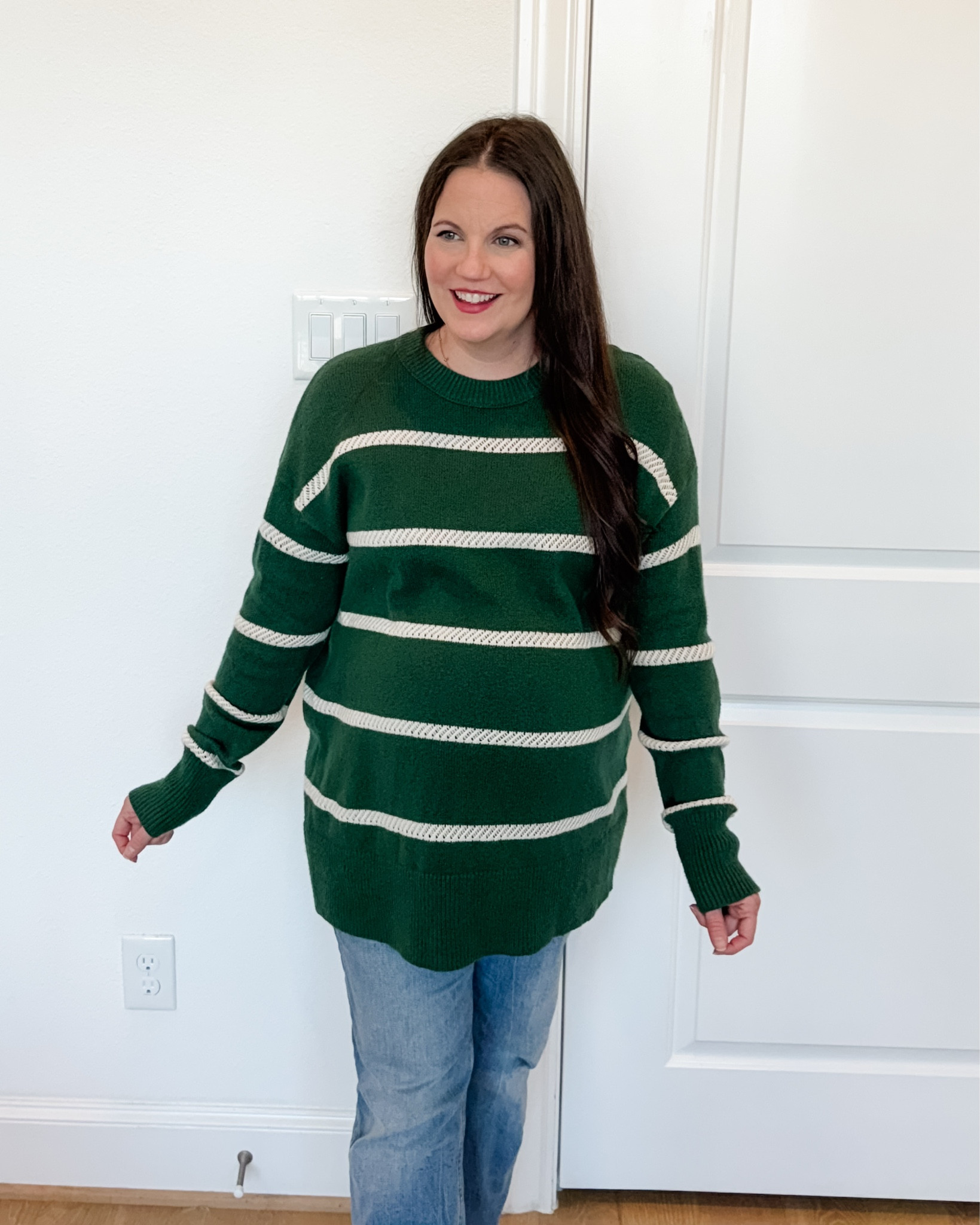 Cozy + Classic

Keeping things cozy and classic with this bump-friendly winter outfit. I styled a green striped sweater with flattering straight leg jeans, which easily qualify as the best maternity jeans I’ve tried. Add tan brown booties or neutral boots, and you have a polished maternity outfit perfect for everyday winter outfits for women.


#LTKSeasonal #LTKBump #LTKOver40
