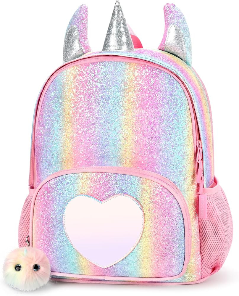 mibasies Girls Backpack for Kids, Unicorn Backpack for Girls, Glitter Rainbow Elementary School B... | Amazon (US)