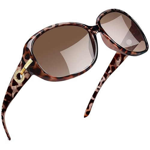 Joopin Big Leopard Sunglasses Large Tortoise Shades for Women Ladies Elegant Turtleshell Sun Glasses Polarized UV400 Trendy Brown Sunnies | Amazon (US)