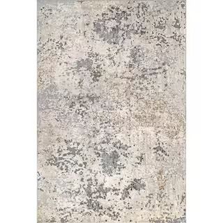 Contemporary Motto Abstract Beige 8 ft. x 10 ft. Area Rug | The Home Depot