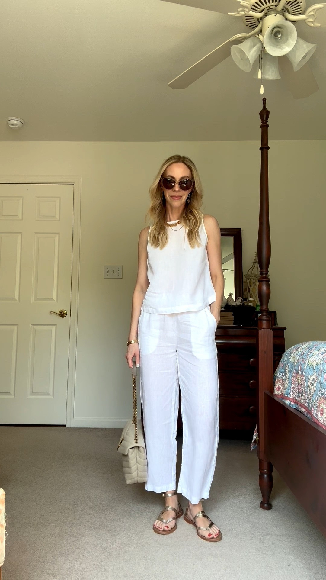 White linen matching set from @Quince - under $50 for each piece - perfect for a beach vacation, trip to Europe or anywhere you go this summer

#LTKTravel #LTKSeasonal #LTKOver40