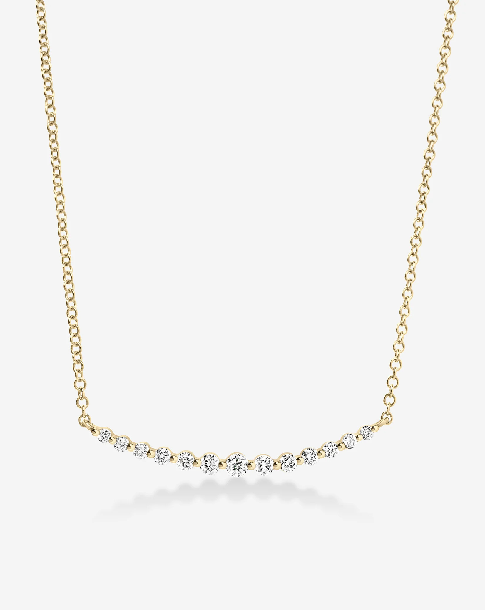 Graduated Single Prong Diamond Necklace | Ring Concierge