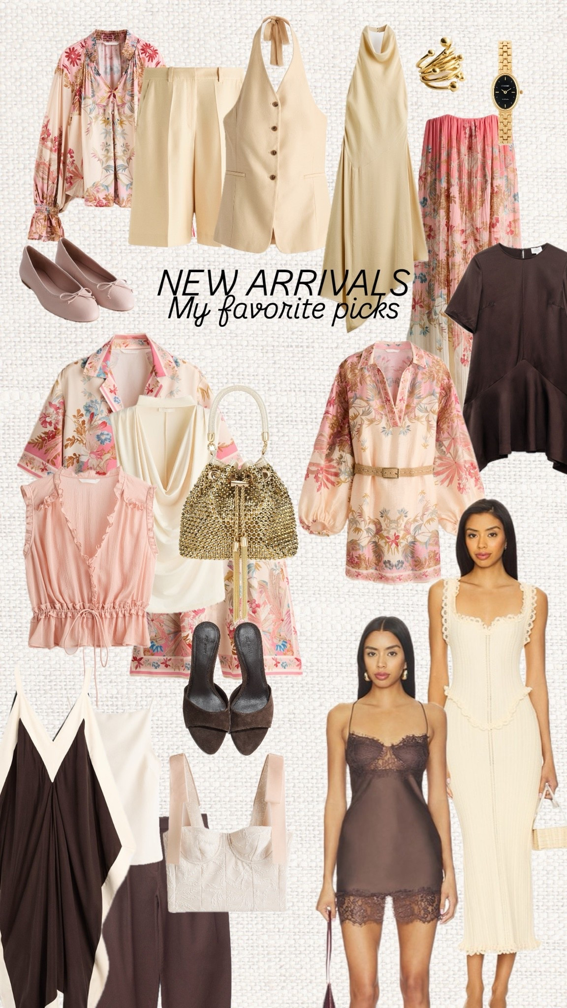 Soft neutrals, romantic florals, and elevated summer staples 🌸✨

This week’s favorite new arrivals are giving effortless elegance—from dreamy floral sets and feminine dresses to chic tailoring, lace details, and versatile separates you’ll wear on repeat.

Save this post to come back later and shop your favorites 🤍

summer fashion, new arrivals, neutral outfits, floral fashion, feminine style, chic outfits, resort wear, vacation outfits, summer dresses, tailored shorts, linen look, capsule wardrobe, elegant style, romantic fashion, wedding guest outfit, vacation style, European summer, ballet flats, brown and cream outfit, luxury inspired fashion

#LTKsummer #LTKwedding #LTKpartywear