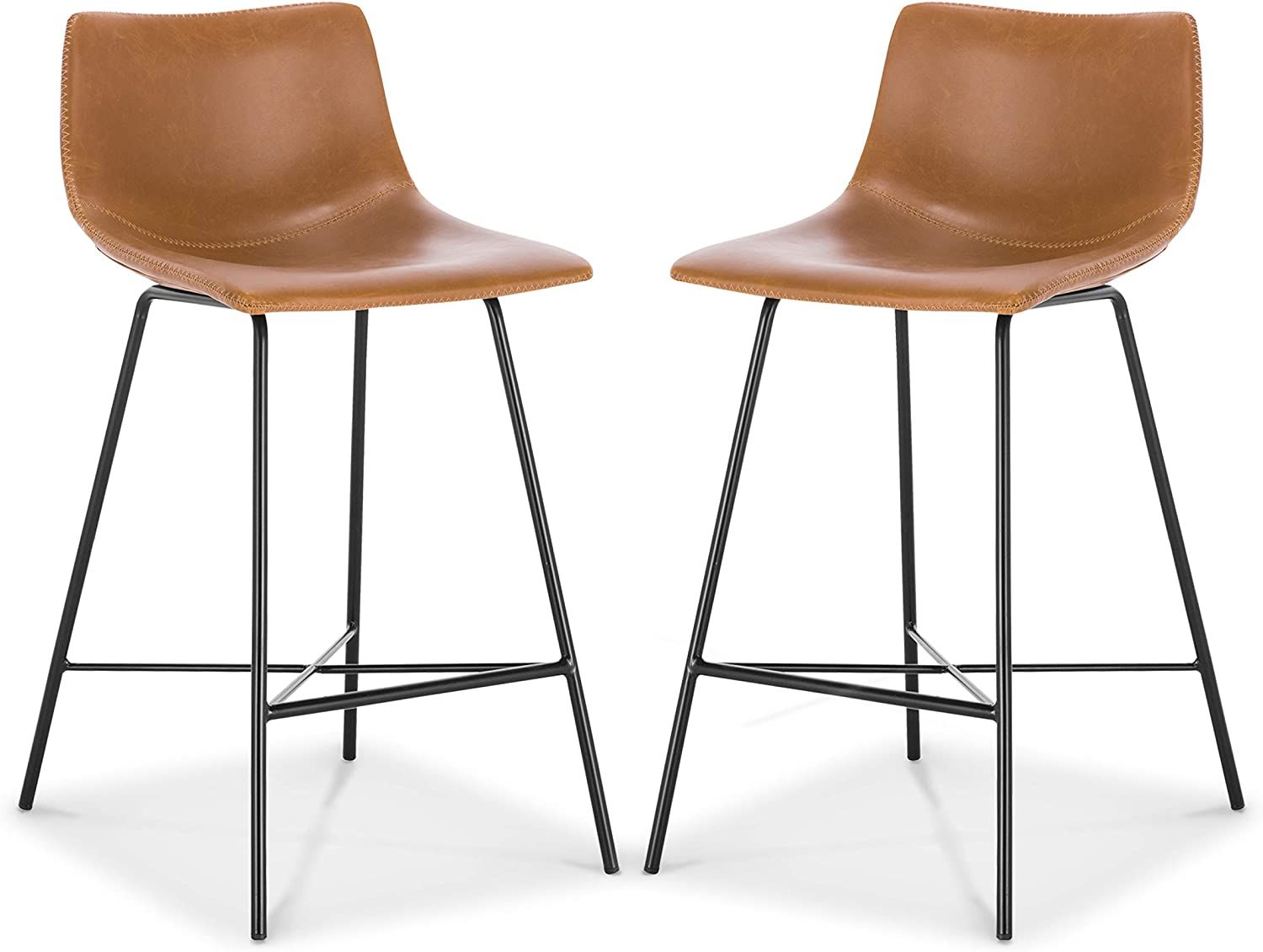POLY & BARK Paxton 24” Counter Stool in Tan, Set of 2 | Amazon (US)