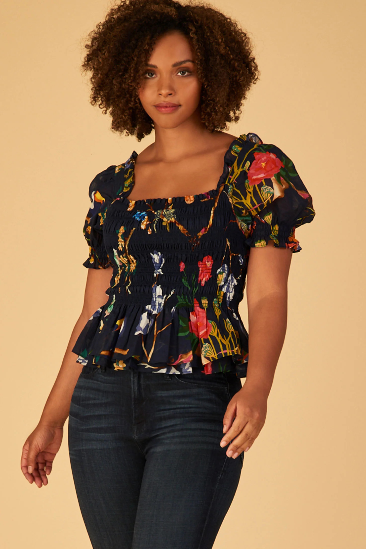 Tanya Taylor Women's Emilia Navy Top+ - Size 0X | Tanya Taylor