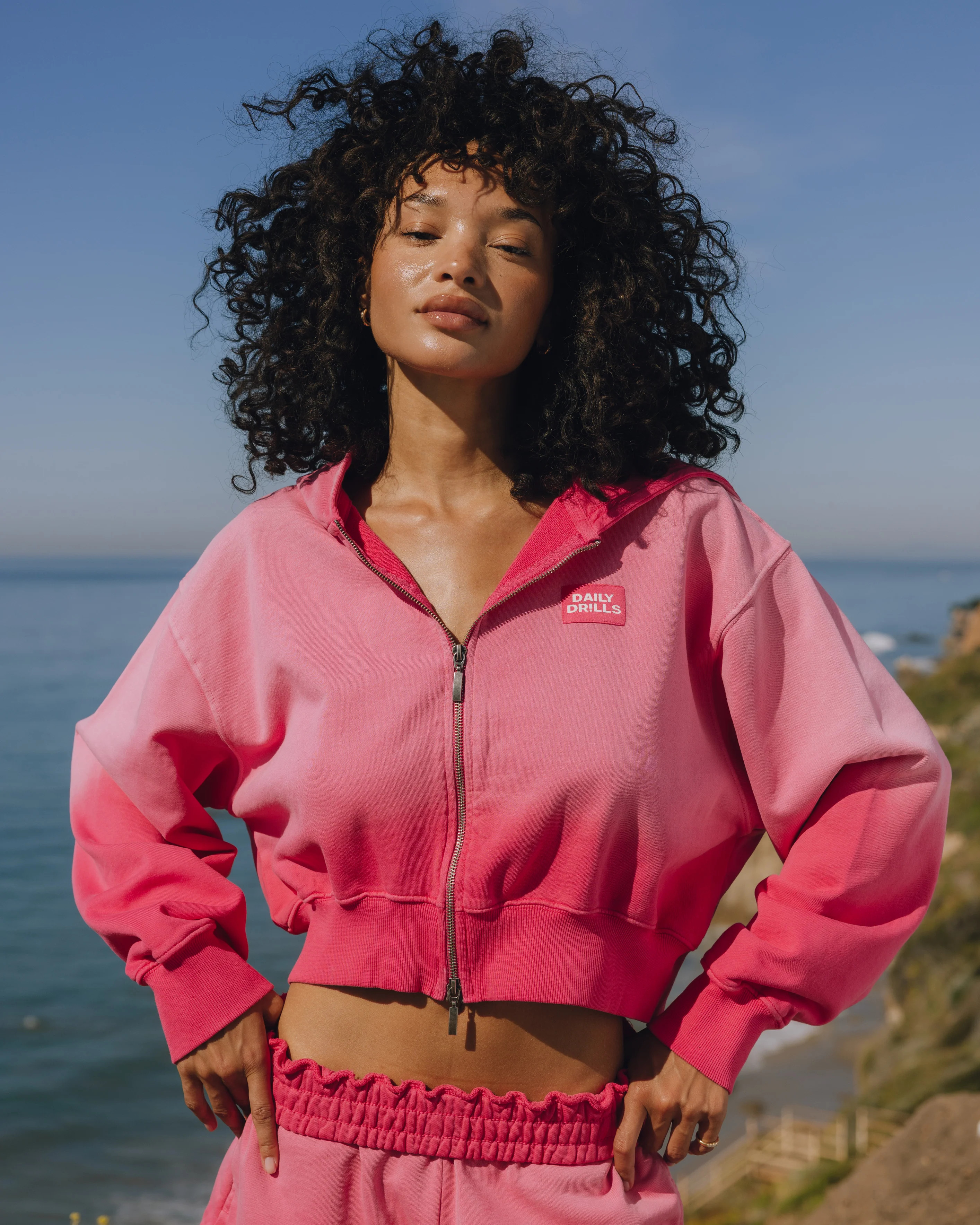 Double Zip Hoodie - Sunsoaked Hot Shot with Monochrome Patch | Daily Drills LLC